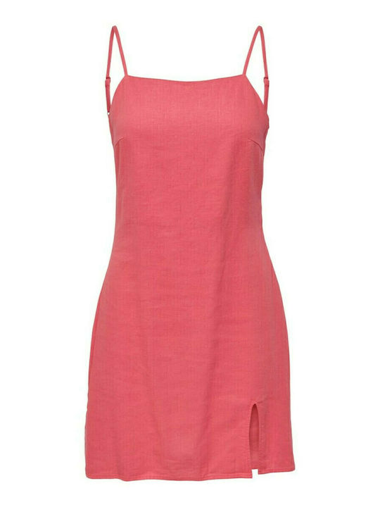 Calypso Sommer Mini Kleid mit Schlitz Coral