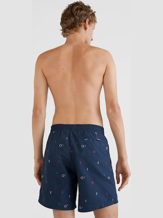 Men's Swimwear Shorts Navy Blue with Patterns