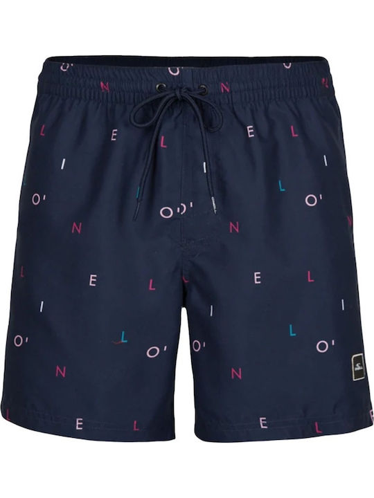 Men's Swimwear Shorts Navy Blue with Patterns