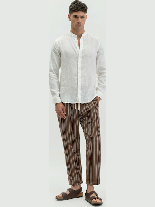 Long-sleeved Linen Shirt White