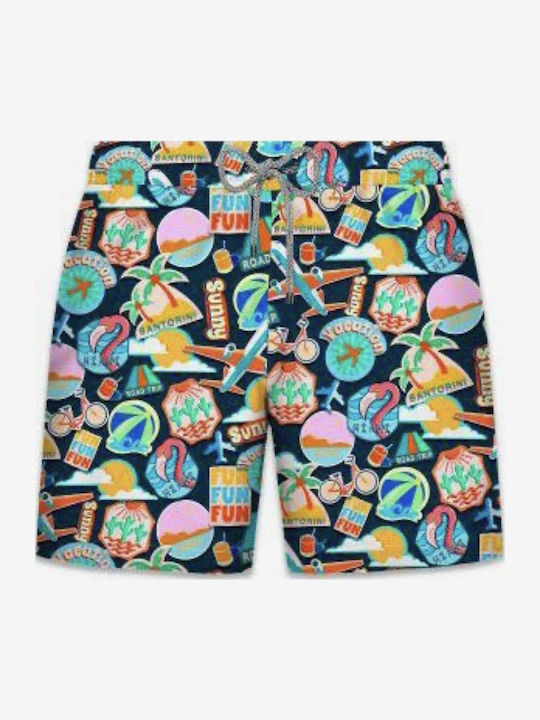 Vacation Men's Swimwear Shorts Multicolour with Patterns