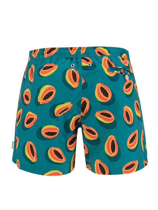 Papaya Ανδρικό Μαγιό Σορτς Πράσινο με Σχέδια
