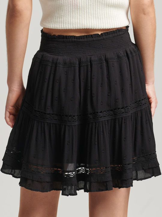 Superdry Ovin Vintage Ψηλόμεση Mini Φούστα σε Μαύρο χρώμα