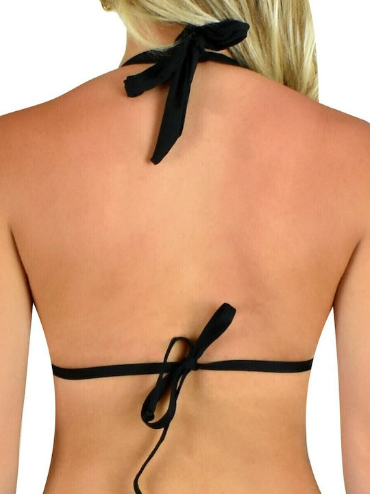 Fashion Solids Bikini Triangle C Cup With Padding Black