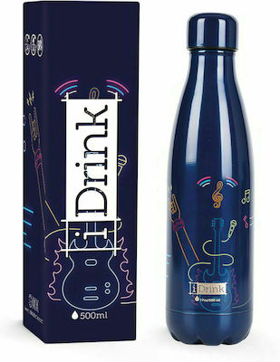 I-Total iDrink Graphics Sticlă Termos Oțel inoxidabil Fără BPA Albastru 500ml ID0055G