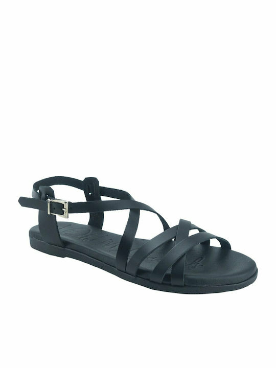 Flache Sandalen für Damen in Schwarz Farbe