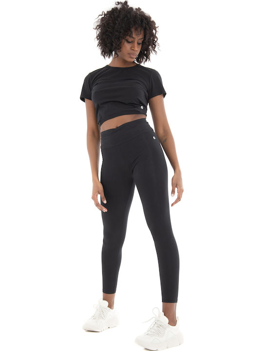 Women's Summer Crop Top Cotton Short Sleeve Black