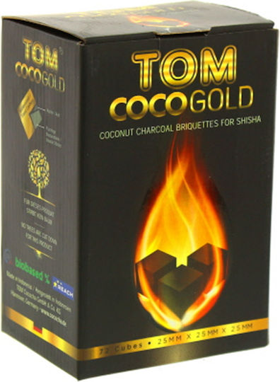 Tom Coco Gold Coals Hookah 25mm 72pcs