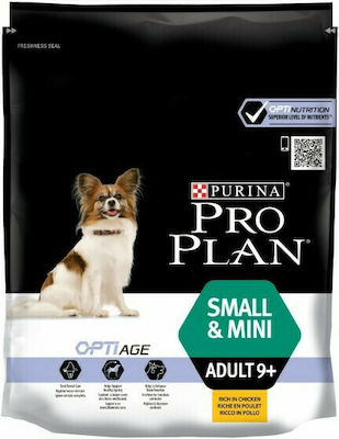 Purina Pro Plan OptiAge Small & Mini Adult 9+ 3kg Hrană Uscată pentru Câini Seniori de Rase Mici cu Pui