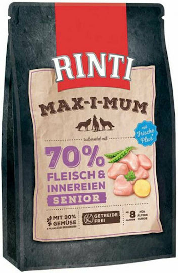 Rinti Max-i-Mum Senior 1kg Hrană Uscată fără Cereale pentru Câini Seniori cu Pui