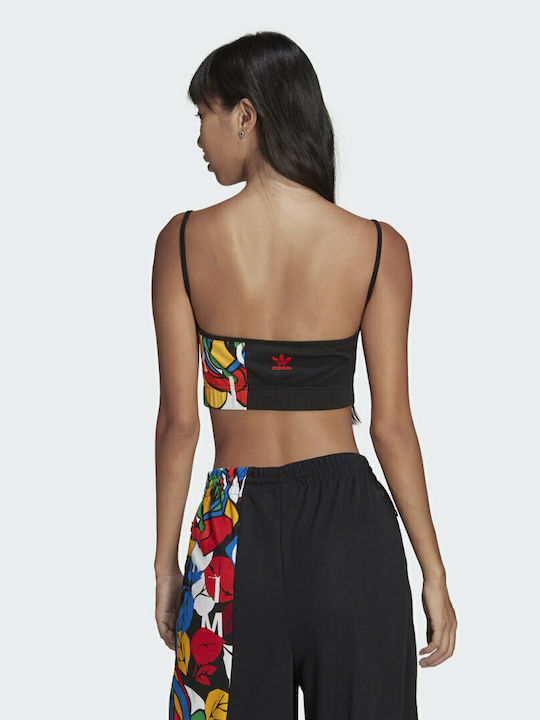 Bluze Damă Crop Top Bumbac Cu Bretele Negru