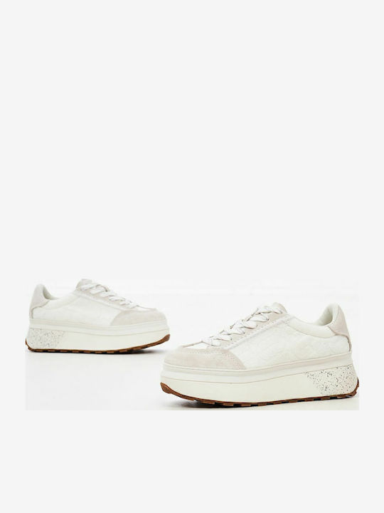 Damen Flatforms Sneakers Weiß