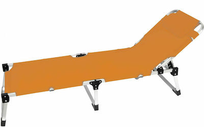 Campus Foldable Aluminum Beach Sunbed Orange 190x58x30cm