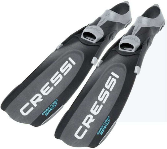 CressiSub Βατραχοπέδιλα Κατάδυσης Gara Turbo Modular Sprint Μακριά Μαύρα