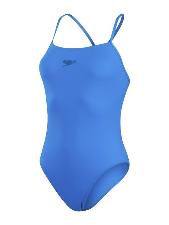 Speedo Eco Endurance Thinstrap Γυναικείο Αγωνιστικό Ολόσωμο Μαγιό Κολύμβησης Μπλε