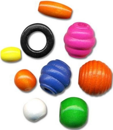 Wooden Bead Handicraft Multicolour Beads Wooden 50g