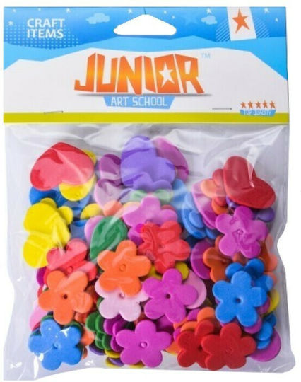 Junior Felt Heart & Flower Foam Multicolor 120pcs 137300