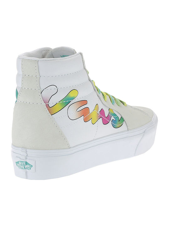 SK8-Hi Damen Flatforms Stiefel Wht / Tr Wht