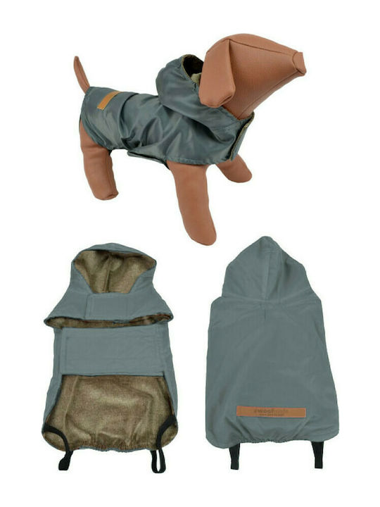 Woofmoda 933-1101 Gray Waterproof Dog Coat with Hood with 50cm Back Length 933-1101-1200