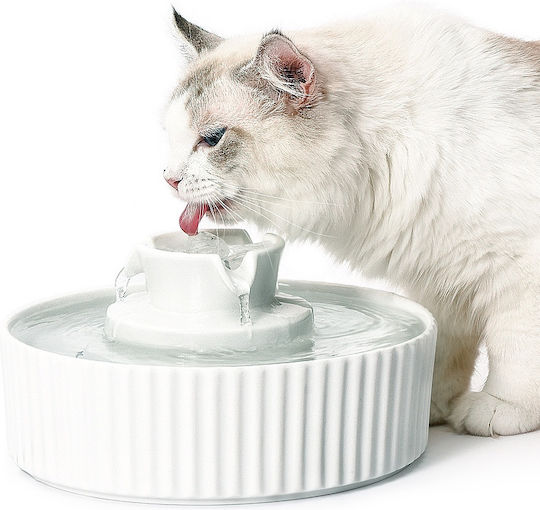 Pet Interest Αυτόματη Κεραμική Ποτίστρα / Συντριβάνι για Σκύλο & Γάτα 2lt σε Λευκό Χρώμα