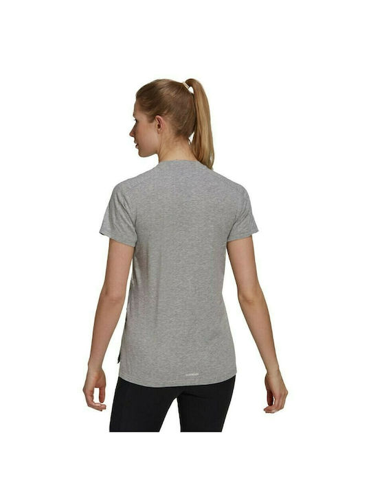 Adidas Aeroready Women's Athletic Cotton Blouse Short Sleeve Gray