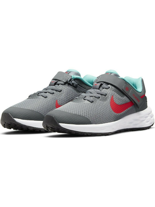 Revolution 6 FlyEase Kids Sports Shoes Running with Hoop & Loop Closure Gray