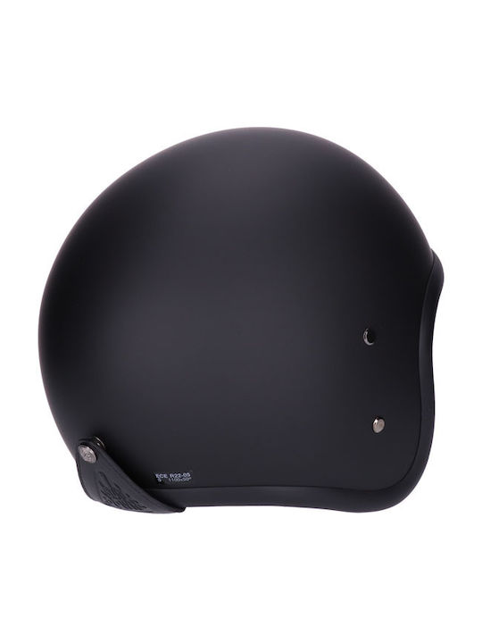 Roeg Matte Black Motorradhelm Jet ECE 22.05 950gr mit Sonnenblende