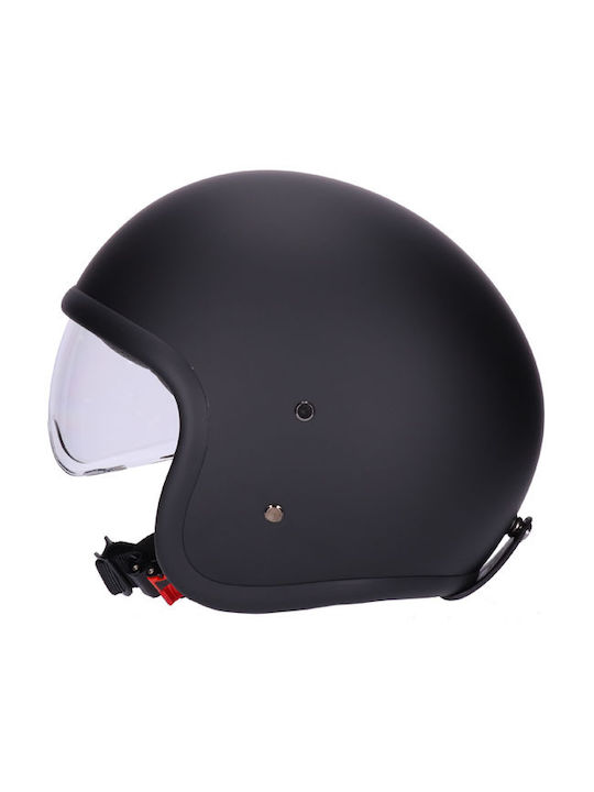Roeg Matte Black Motorradhelm Jet ECE 22.05 950gr mit Sonnenblende