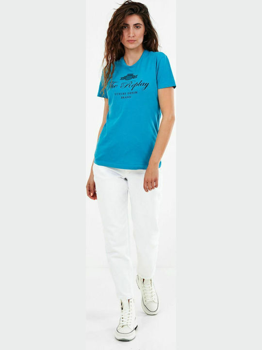 Damen T-shirt Blau