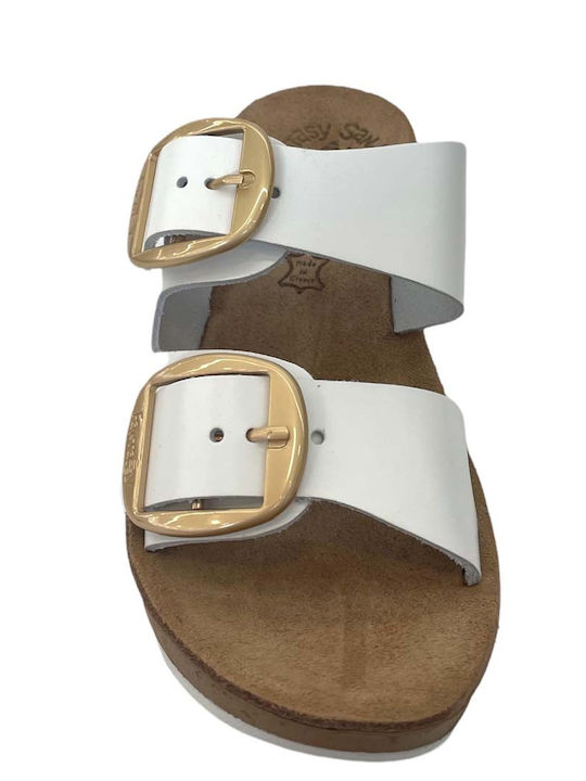 Helena Anatomic Women's Leather Platform Wedge Sandals White