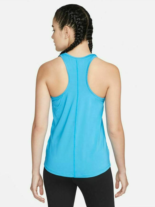 Nike Damen Sportlich Bluse Ärmellos Hellblau