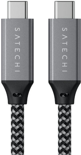 Satechi Braided USB 4 Video Cable USB-C male - USB-C 100W PD Γκρι 0.25m ST-U4C25M