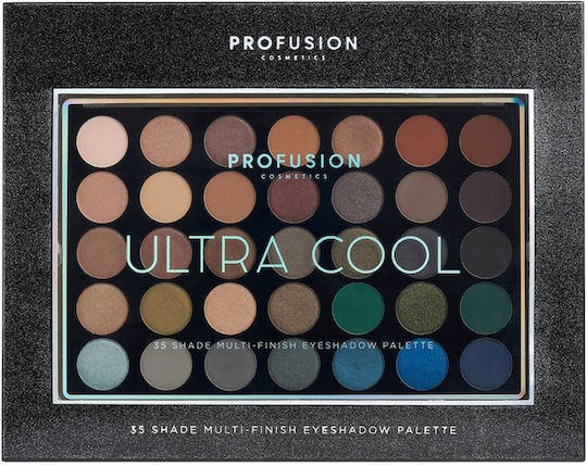 Profusion Cosmetics 35 Shade Multi-Finish Eye Shadow Palette Palette with Pressed Powder Eye Shadows in Solid Form 45g