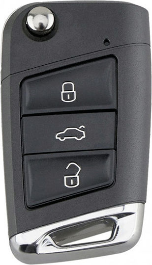 Volkswagen Foldable Car Key Shell with Blade with 3 Buttons for VW Golf / Bora / Jetta / Passat / Polo / GTI