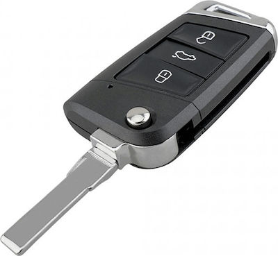 Κέλυφος Κλειδιού Αυτοκινήτου με Λάμα Αναδιπλούμενο με 3 Κουμπιά για VW Golf / Bora / Jetta / Passat / Polo / GTI