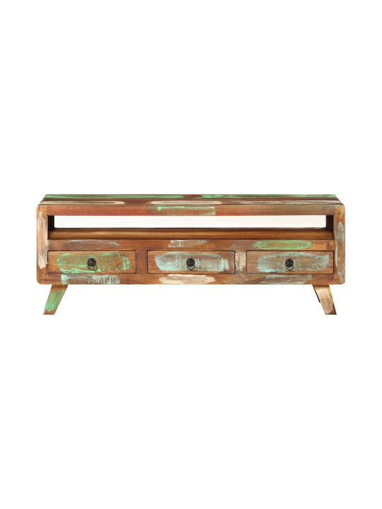 TV Stand from Solid Wood Multicolour L110xW30xH40cm