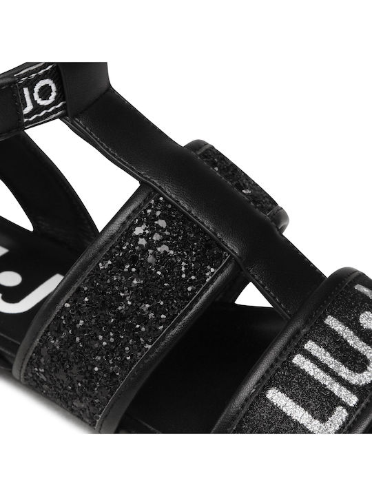 Astra Leather Women's Flat Sandals in Black Color