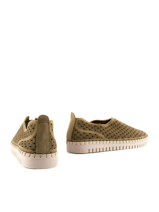 Women's Leather Brown Slip-On