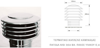 CHIMNEY CAP ICE-CREAM TYPE CHIMNEY INOX AISI304BA F130