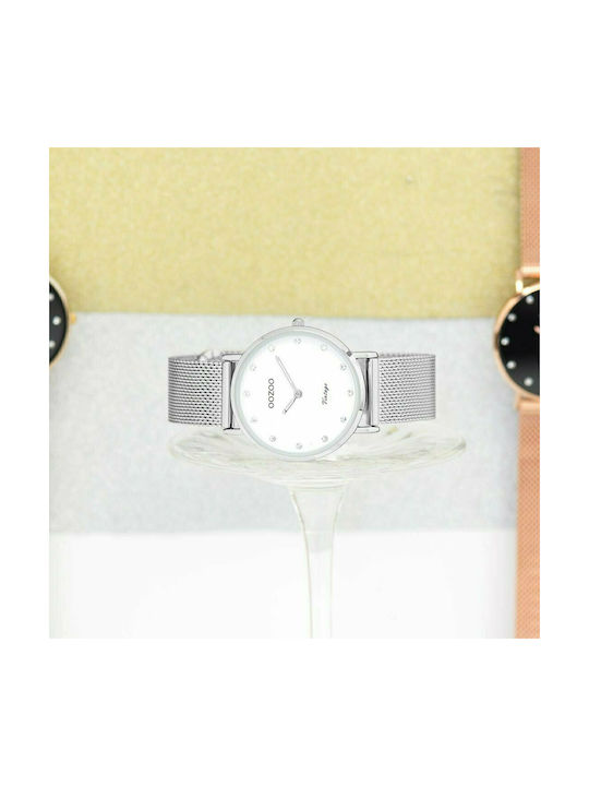 Oozoo Vintage Watch with Silver Metal Bracelet