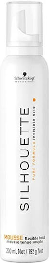 Schwarzkopf Silhouette Pure Formula Invisible Hold Flexible Hold Spumă Pentru Păr Pentru Volum 200ml