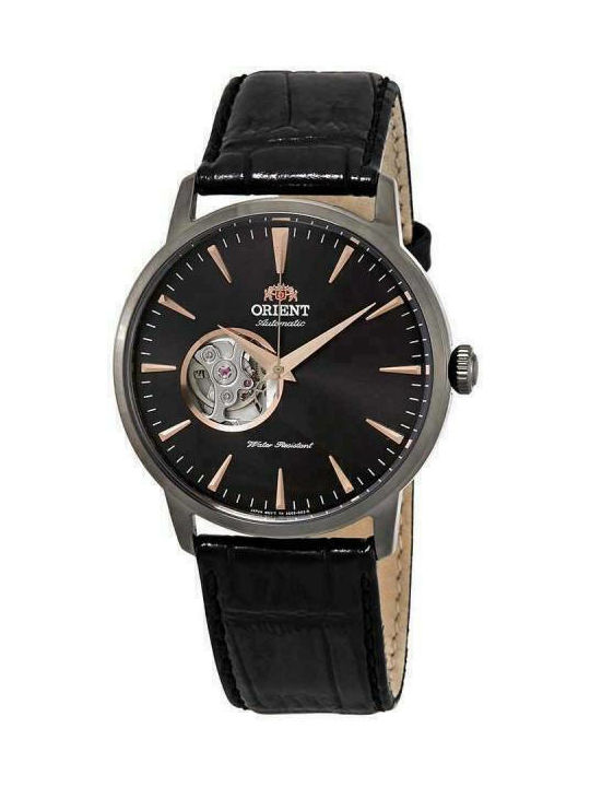 Orient Men's Watch 41mm Automatic with Black Leather Strap