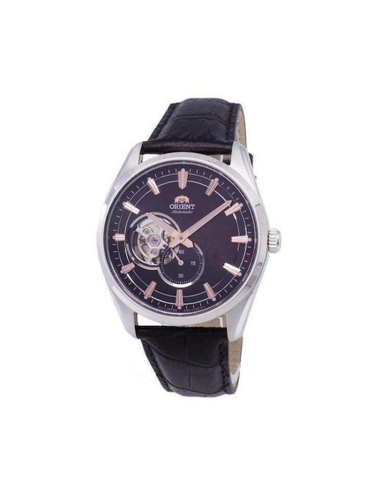 Orient Watch Chronograph Automatic with Black Leather Strap