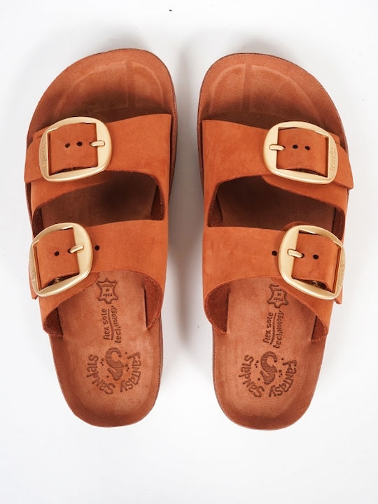 Despoina Leather Women's Flat Sandals Anatomic Tile