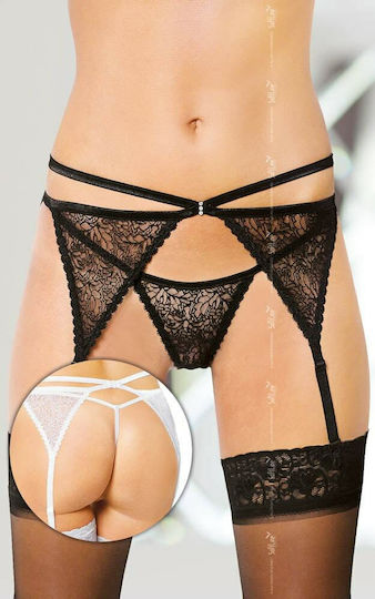 Softline 3318 Garterbelt Set Garters with Lace Black