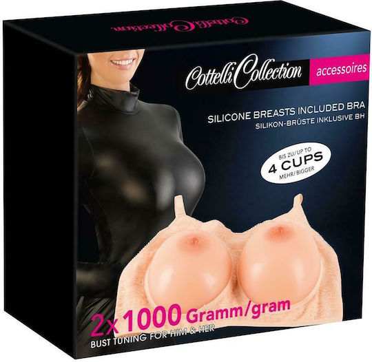 Cottelli Collection Sâni Din Silicon Cu Sutien Accesorii Sexy