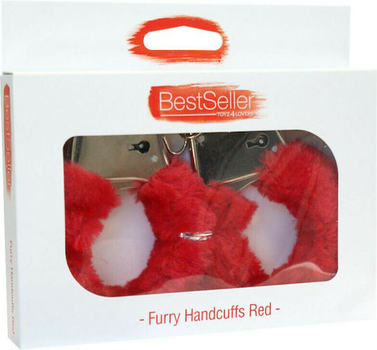 Toyz4lovers Bestseller Handcuffs With Fur Handschellen in Rot Farbe