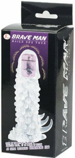 Baile Brave Man III Sensor Extension Extensie Penis cu Vibratie Transparent 18cm