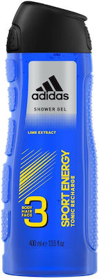 Adidas Sport Energy Schaumbad in Gel für Männer für E-Commerce-Website , Haar und Gesicht (1x400ml) 400ml