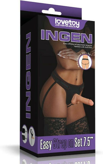 Lovetoy Easy Strapon Set Gurtzeug mit Dildo 20cm in Hautfarbe